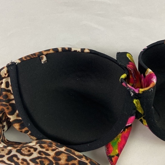 Victoria’s Secret Cheetah Floral 32D Swim Top - Picture 5 of 8